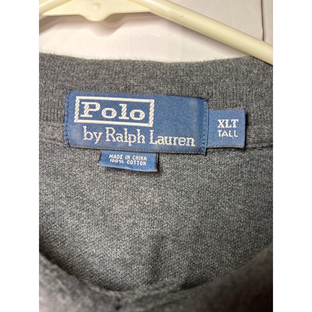 Polo Ralph Lauren Long Sleeve Polo Shirt Men's XLT Tall Gray Pink Pony‎ - Picture 2 of 8